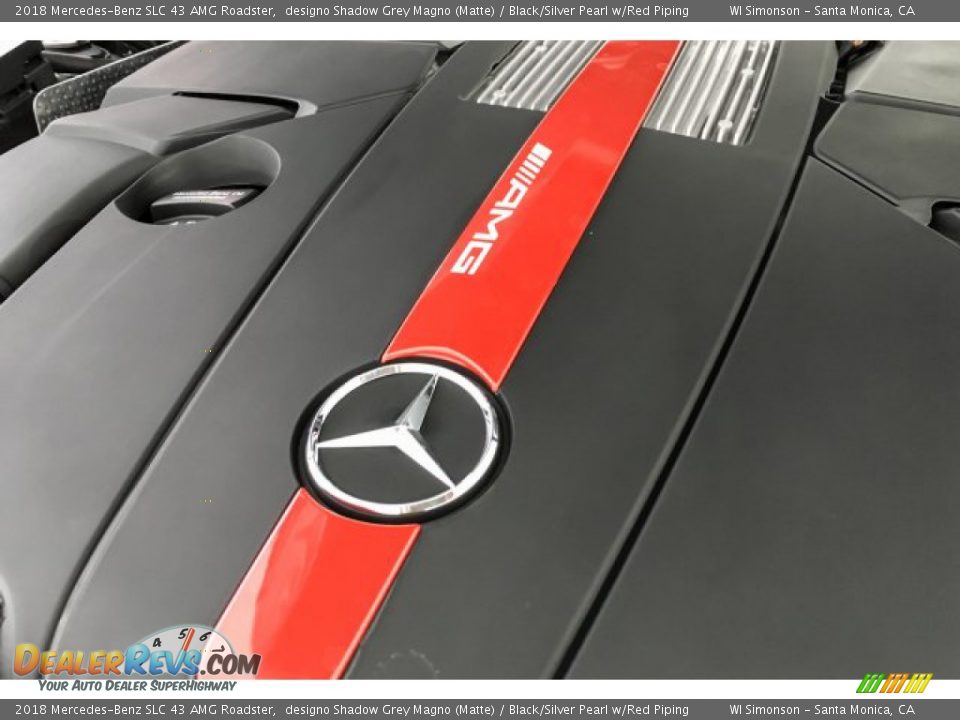 2018 Mercedes-Benz SLC 43 AMG Roadster designo Shadow Grey Magno (Matte) / Black/Silver Pearl w/Red Piping Photo #30