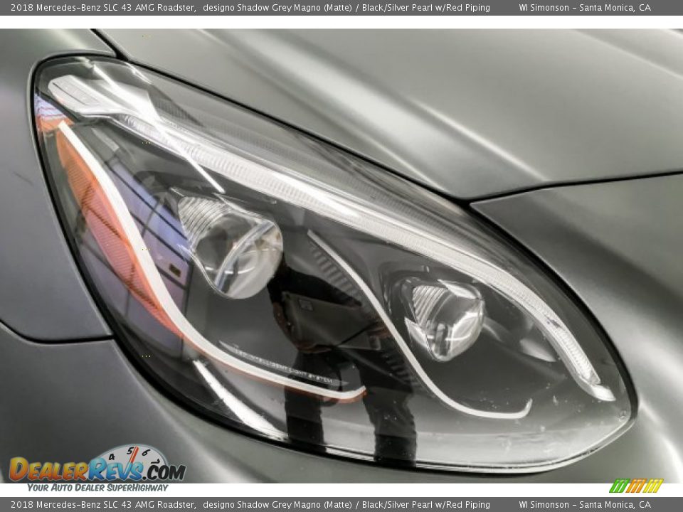 2018 Mercedes-Benz SLC 43 AMG Roadster designo Shadow Grey Magno (Matte) / Black/Silver Pearl w/Red Piping Photo #31