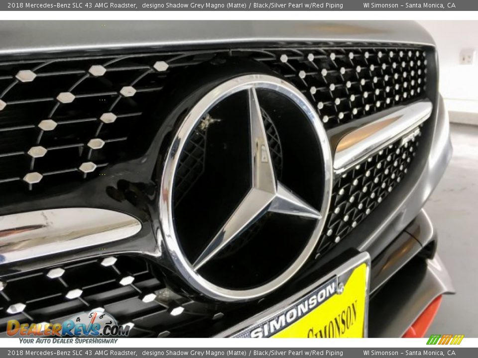2018 Mercedes-Benz SLC 43 AMG Roadster designo Shadow Grey Magno (Matte) / Black/Silver Pearl w/Red Piping Photo #32