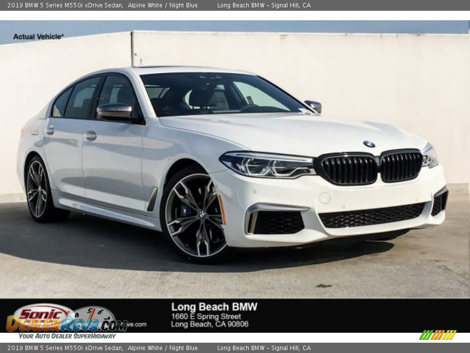 2019 BMW 5 Series M550i xDrive Sedan Alpine White / Night Blue Photo #1