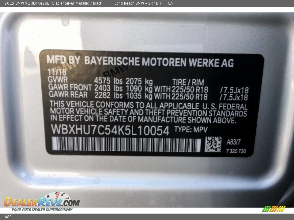 A83 - 2019 BMW X1