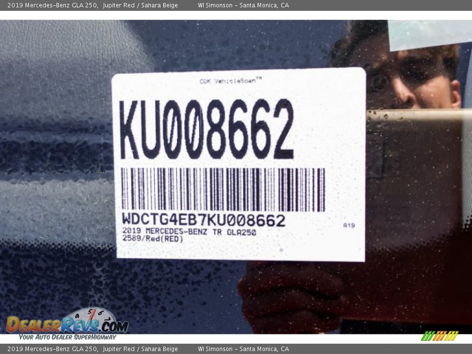 2019 Mercedes-Benz GLA 250 Jupiter Red / Sahara Beige Photo #11