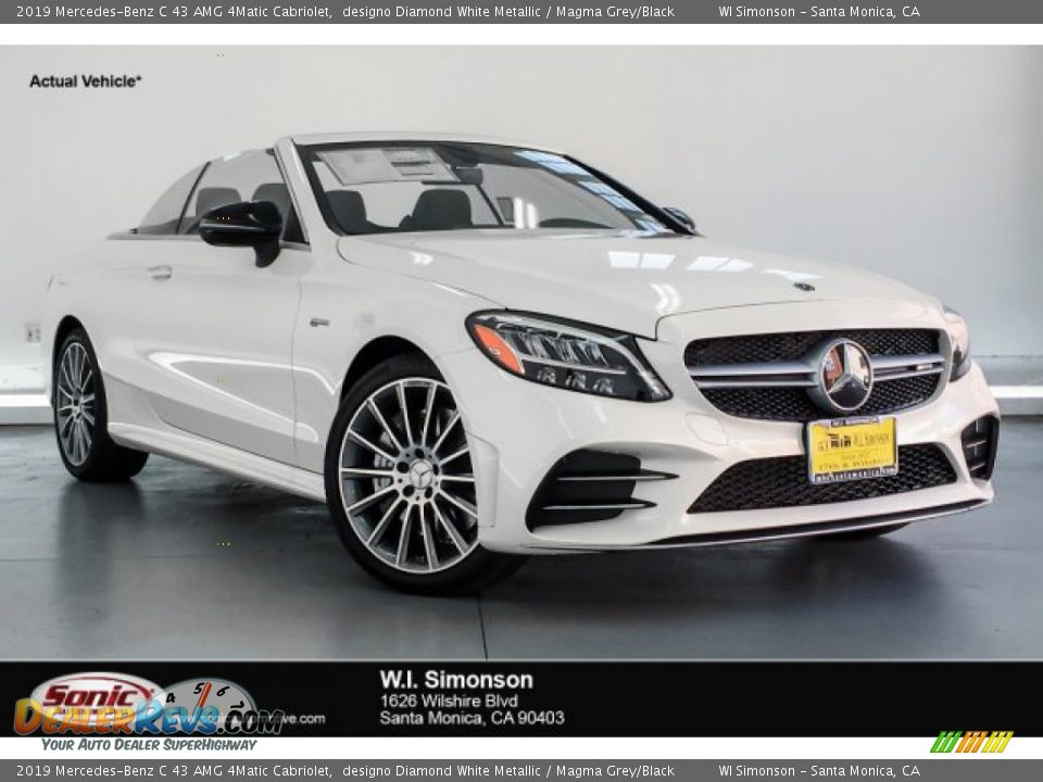2019 Mercedes-Benz C 43 AMG 4Matic Cabriolet designo Diamond White Metallic / Magma Grey/Black Photo #1