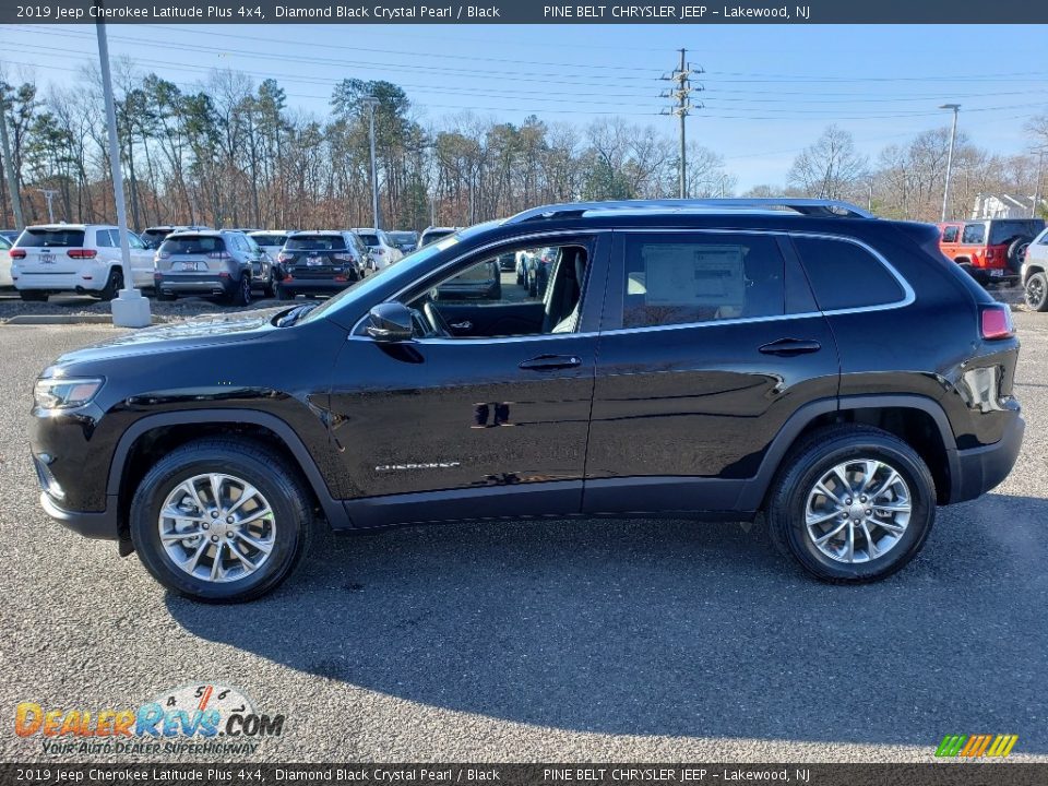 2019 Jeep Cherokee Latitude Plus 4x4 Diamond Black Crystal Pearl / Black Photo #3
