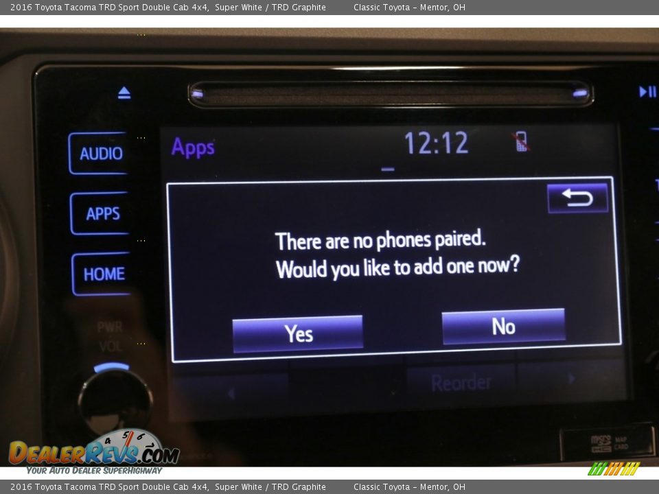 2016 Toyota Tacoma TRD Sport Double Cab 4x4 Super White / TRD Graphite Photo #12