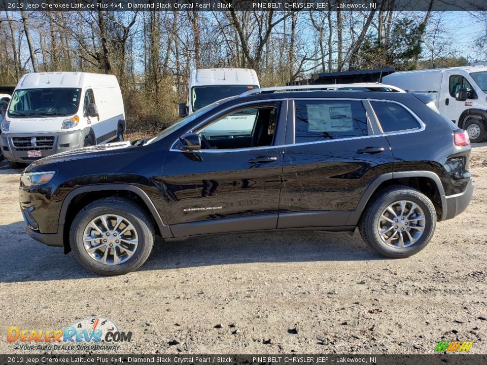 2019 Jeep Cherokee Latitude Plus 4x4 Diamond Black Crystal Pearl / Black Photo #3