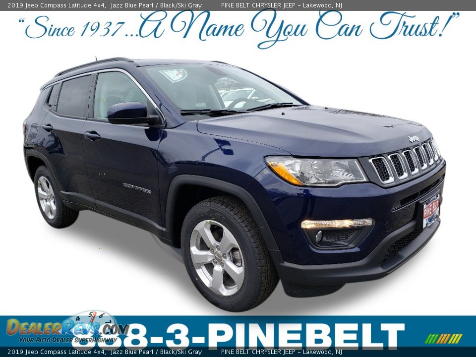 2019 Jeep Compass Latitude 4x4 Jazz Blue Pearl / Black/Ski Gray Photo #1