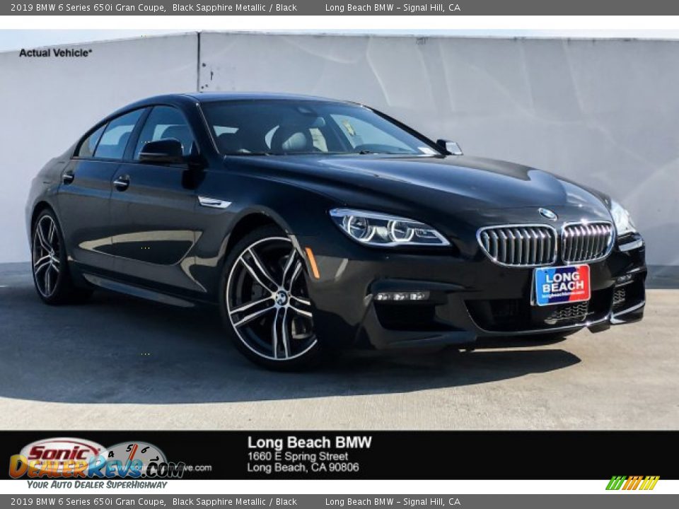 2019 BMW 6 Series 650i Gran Coupe Black Sapphire Metallic / Black Photo #1