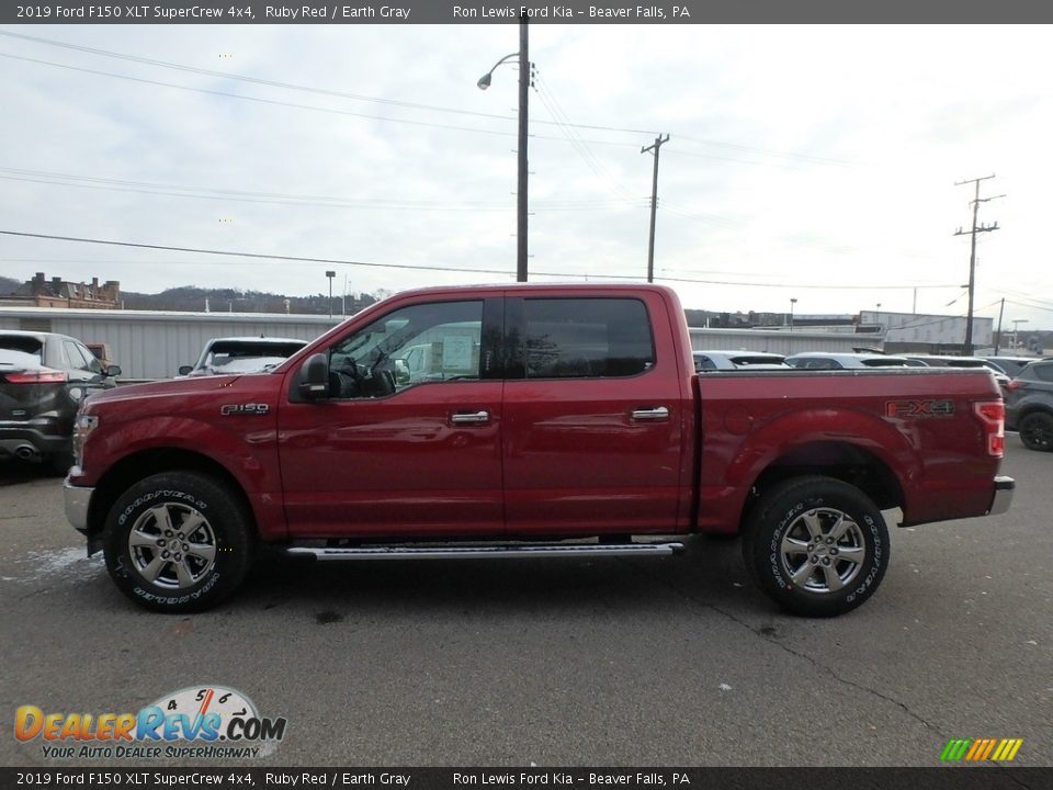 2019 Ford F150 XLT SuperCrew 4x4 Ruby Red / Earth Gray Photo #6