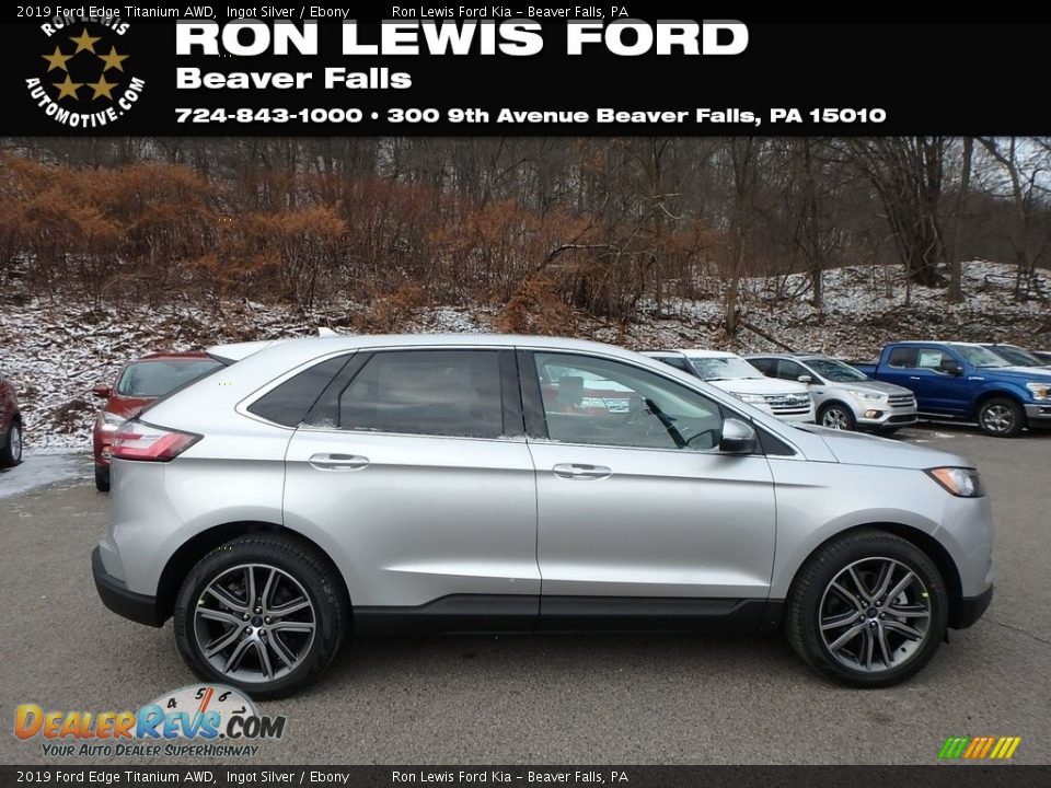 2019 Ford Edge Titanium AWD Ingot Silver / Ebony Photo #1