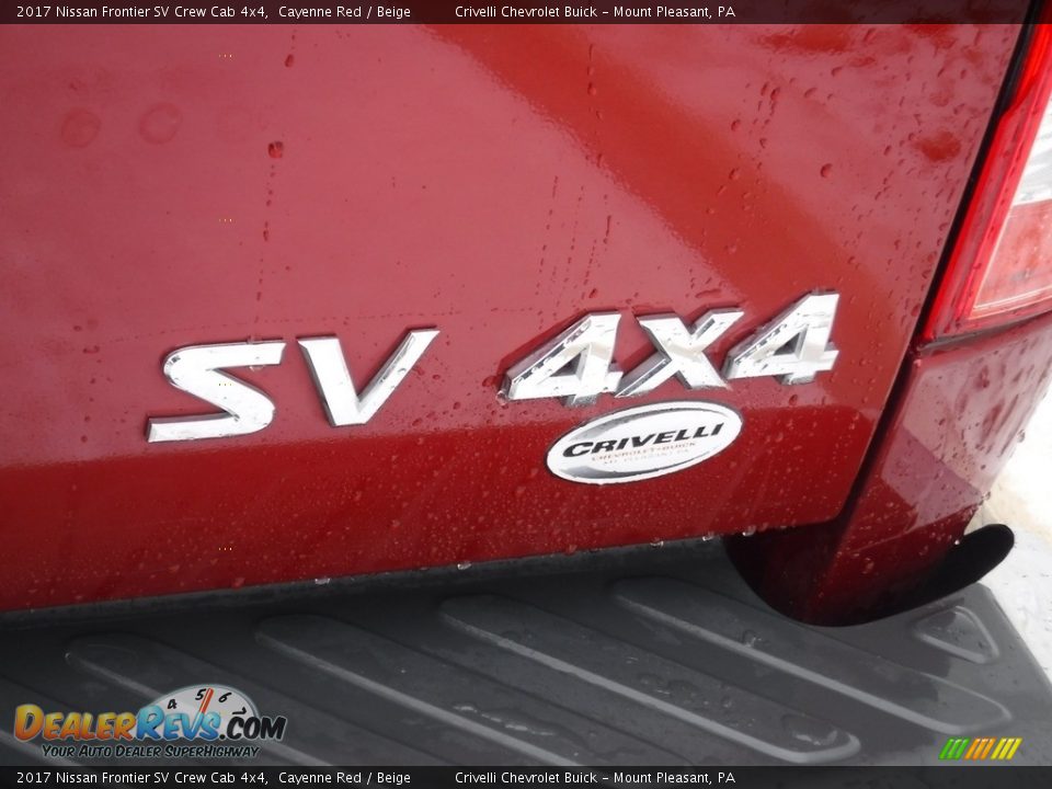 2017 Nissan Frontier SV Crew Cab 4x4 Cayenne Red / Beige Photo #9