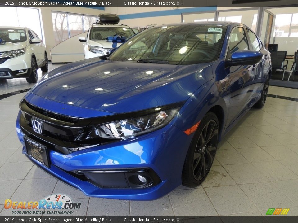 2019 Honda Civic Sport Sedan Agean Blue Metallic / Black Photo #1