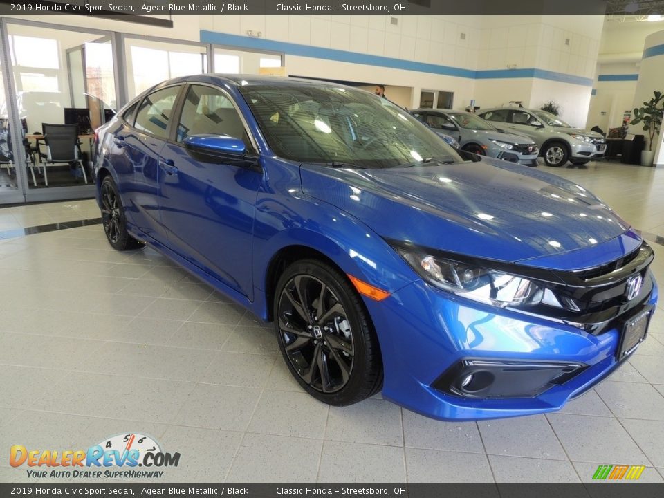 2019 Honda Civic Sport Sedan Agean Blue Metallic / Black Photo #3