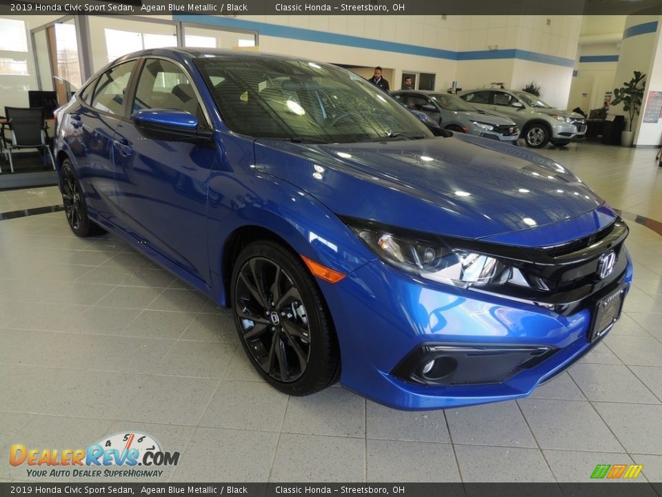 2019 Honda Civic Sport Sedan Agean Blue Metallic / Black Photo #4