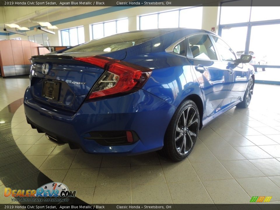 2019 Honda Civic Sport Sedan Agean Blue Metallic / Black Photo #6