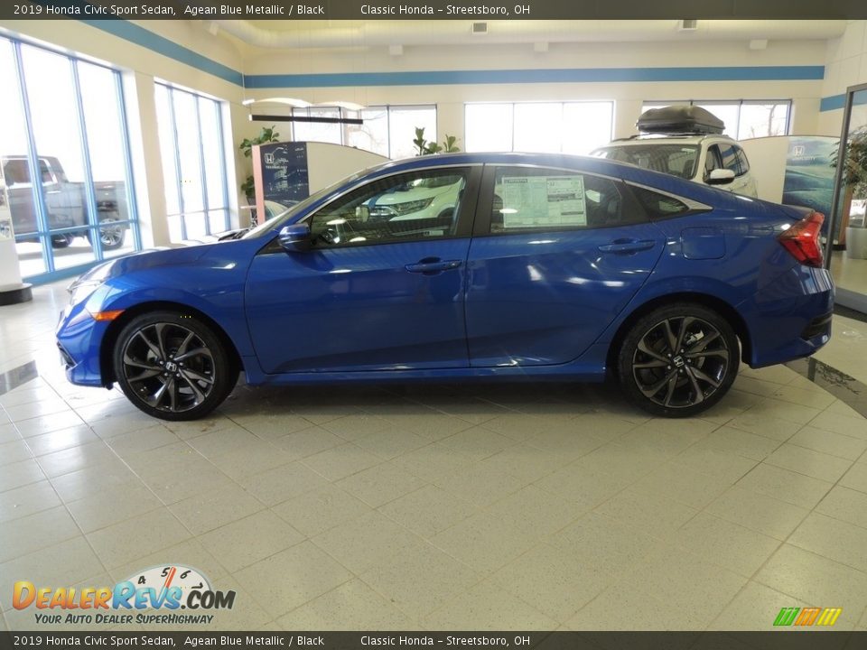 2019 Honda Civic Sport Sedan Agean Blue Metallic / Black Photo #9