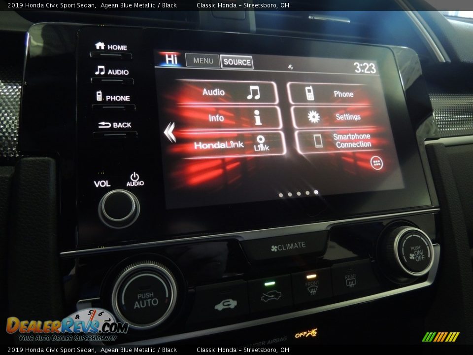 2019 Honda Civic Sport Sedan Agean Blue Metallic / Black Photo #16