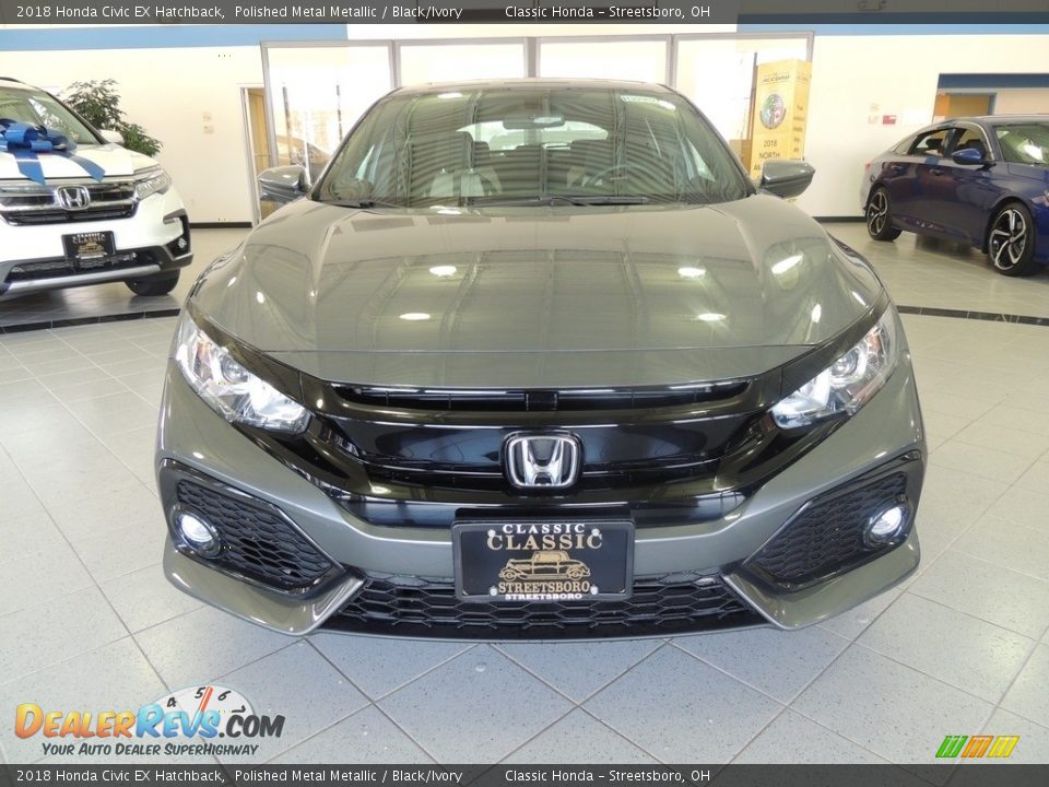 2018 Honda Civic EX Hatchback Polished Metal Metallic / Black/Ivory Photo #2