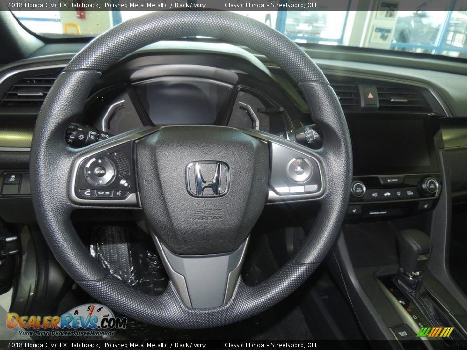 2018 Honda Civic EX Hatchback Polished Metal Metallic / Black/Ivory Photo #14