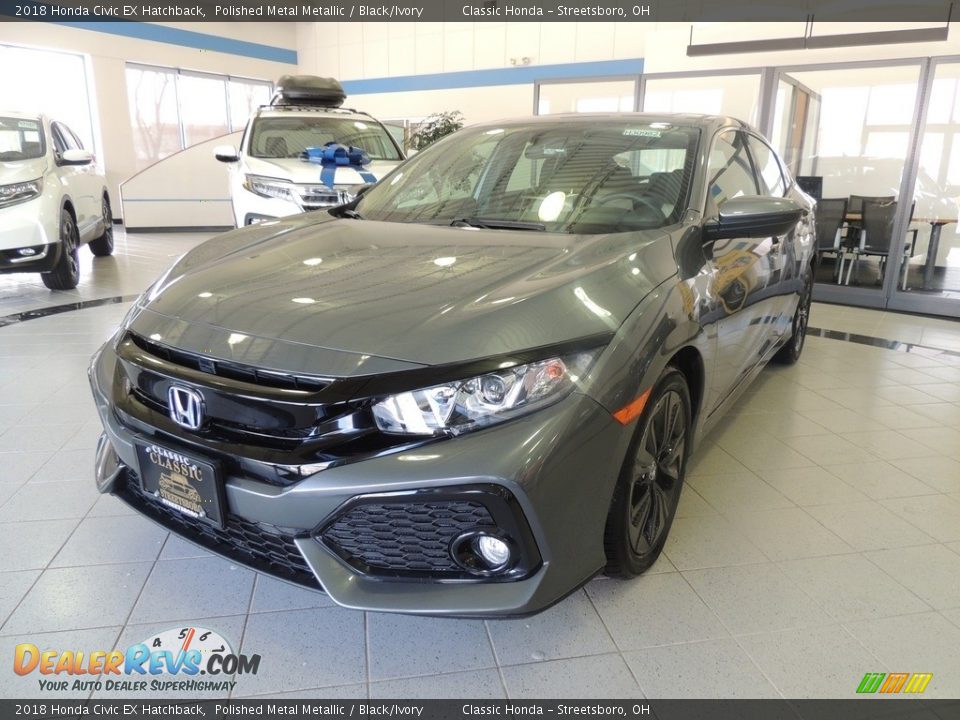 2018 Honda Civic EX Hatchback Polished Metal Metallic / Black/Ivory Photo #1