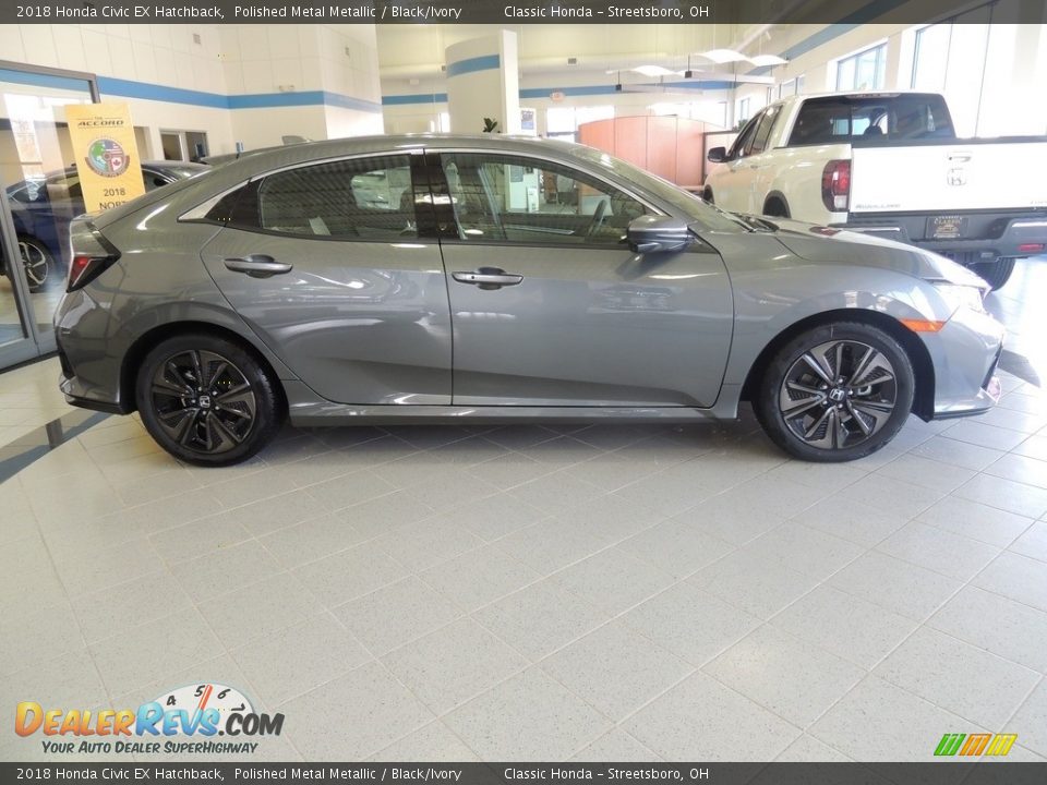 2018 Honda Civic EX Hatchback Polished Metal Metallic / Black/Ivory Photo #4