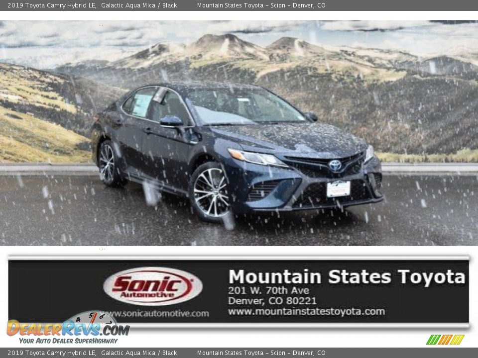 2019 Toyota Camry Hybrid LE Galactic Aqua Mica / Black Photo #1