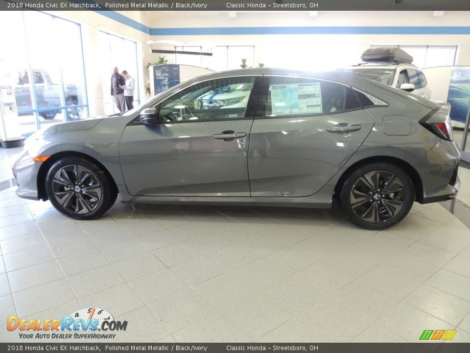 2018 Honda Civic EX Hatchback Polished Metal Metallic / Black/Ivory Photo #8