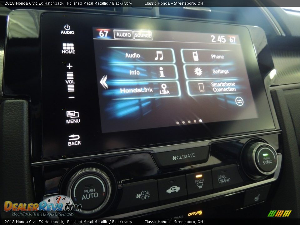 2018 Honda Civic EX Hatchback Polished Metal Metallic / Black/Ivory Photo #15