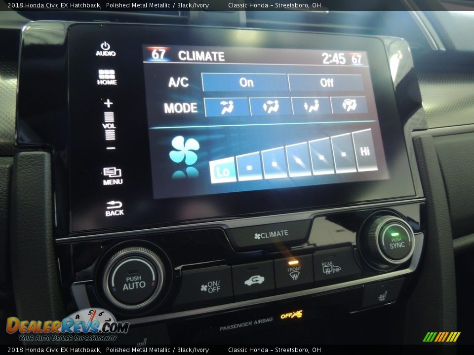 2018 Honda Civic EX Hatchback Polished Metal Metallic / Black/Ivory Photo #16