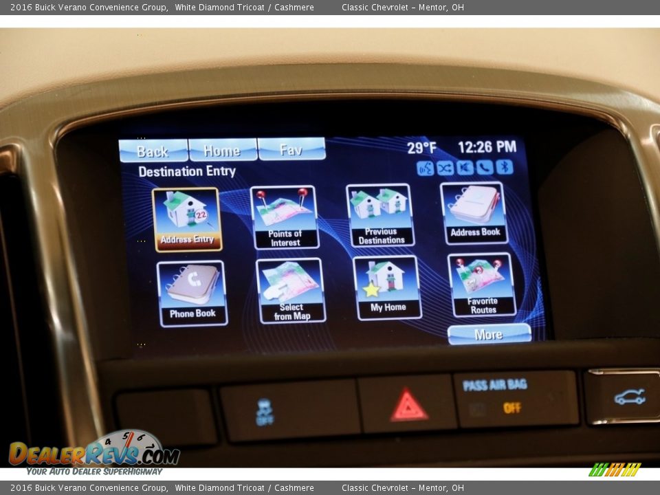 2016 Buick Verano Convenience Group White Diamond Tricoat / Cashmere Photo #12
