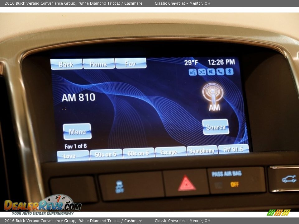 2016 Buick Verano Convenience Group White Diamond Tricoat / Cashmere Photo #13
