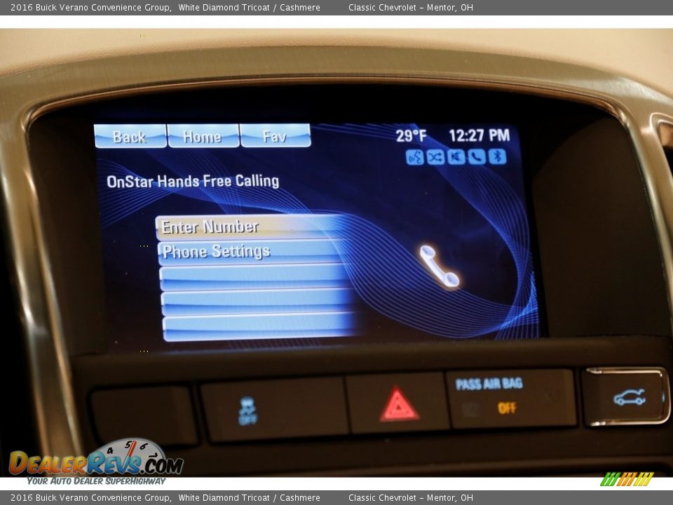 2016 Buick Verano Convenience Group White Diamond Tricoat / Cashmere Photo #14