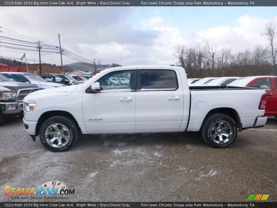 2019 Ram 1500 Big Horn Crew Cab 4x4 Bright White / Black/Diesel Gray Photo #2