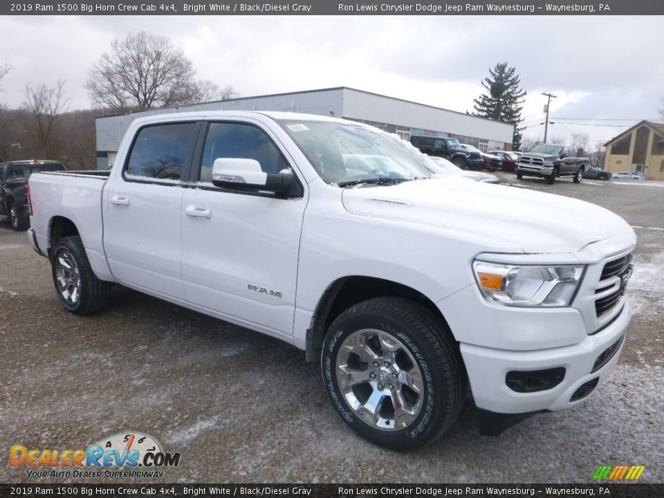 2019 Ram 1500 Big Horn Crew Cab 4x4 Bright White / Black/Diesel Gray Photo #7