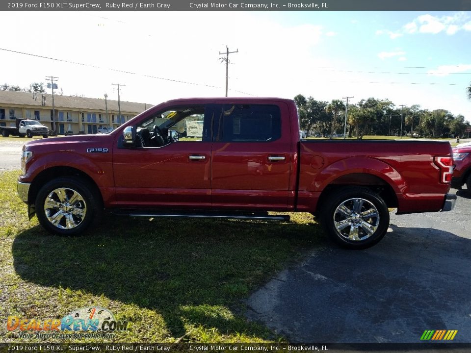 2019 Ford F150 XLT SuperCrew Ruby Red / Earth Gray Photo #2