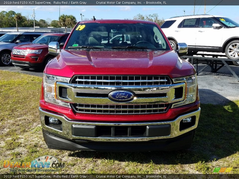 2019 Ford F150 XLT SuperCrew Ruby Red / Earth Gray Photo #8