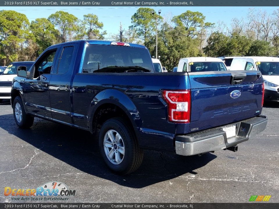 2019 Ford F150 XLT SuperCab Blue Jeans / Earth Gray Photo #3