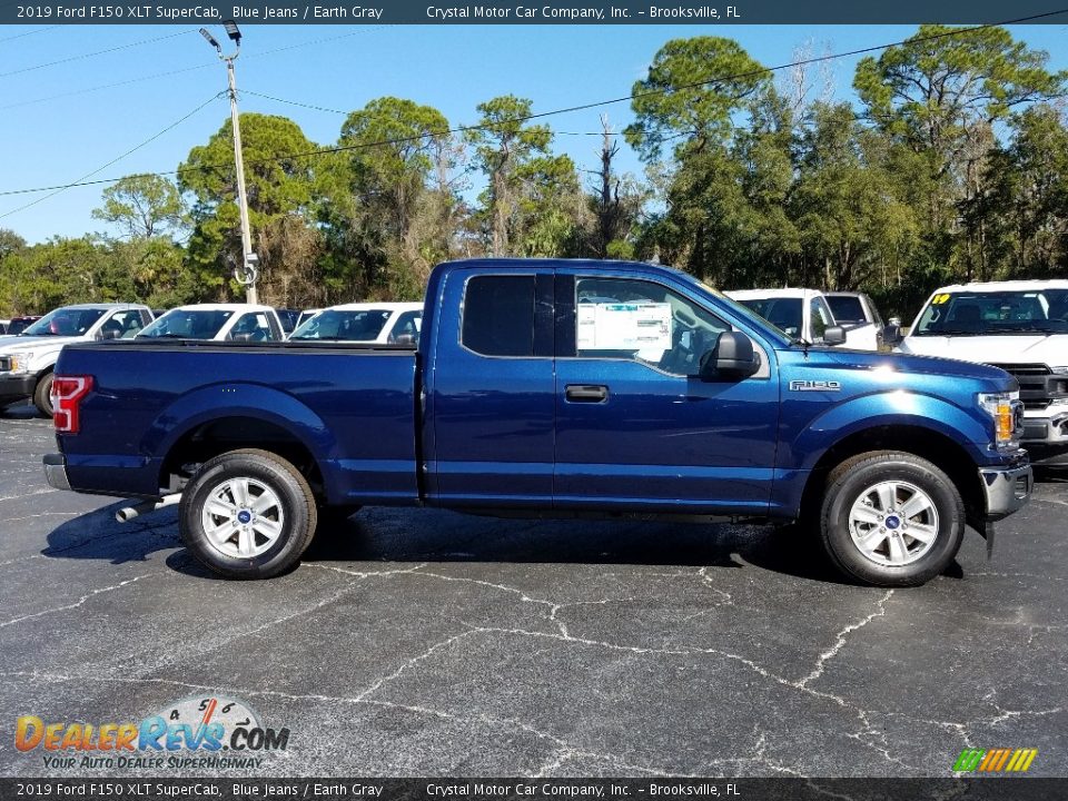 2019 Ford F150 XLT SuperCab Blue Jeans / Earth Gray Photo #6