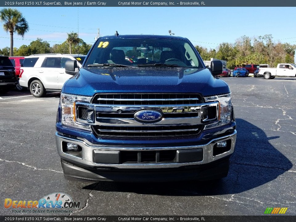 2019 Ford F150 XLT SuperCab Blue Jeans / Earth Gray Photo #8