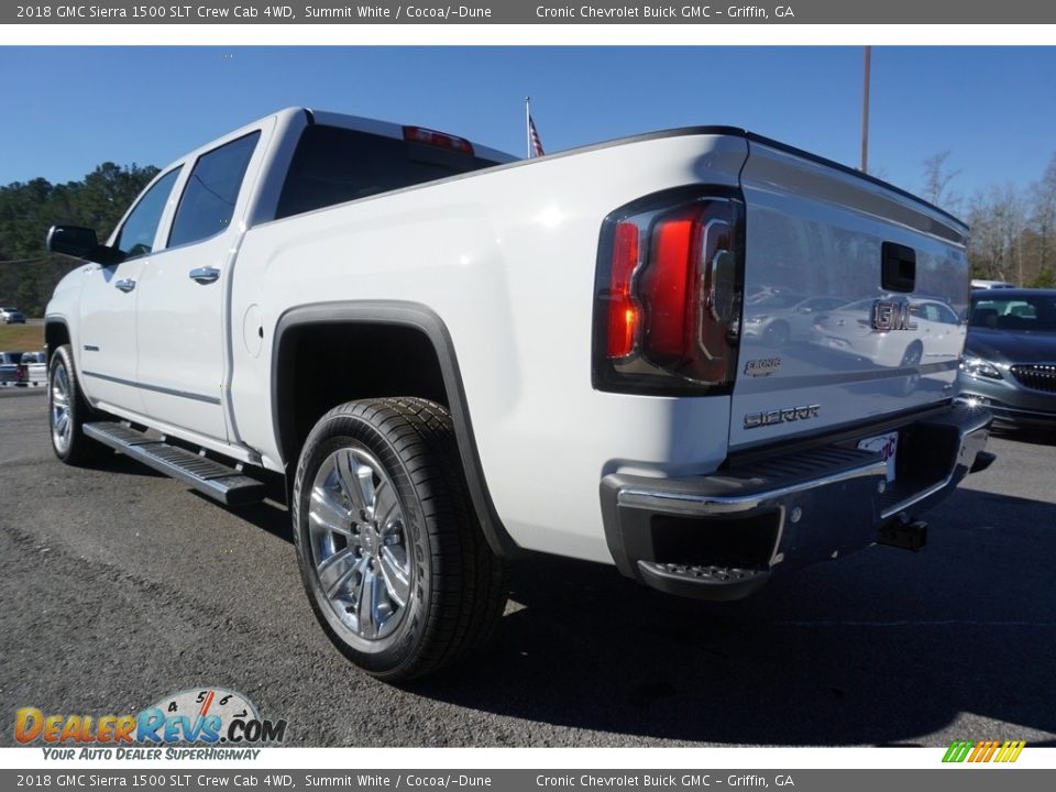 2018 GMC Sierra 1500 SLT Crew Cab 4WD Summit White / Cocoa/­Dune Photo #14