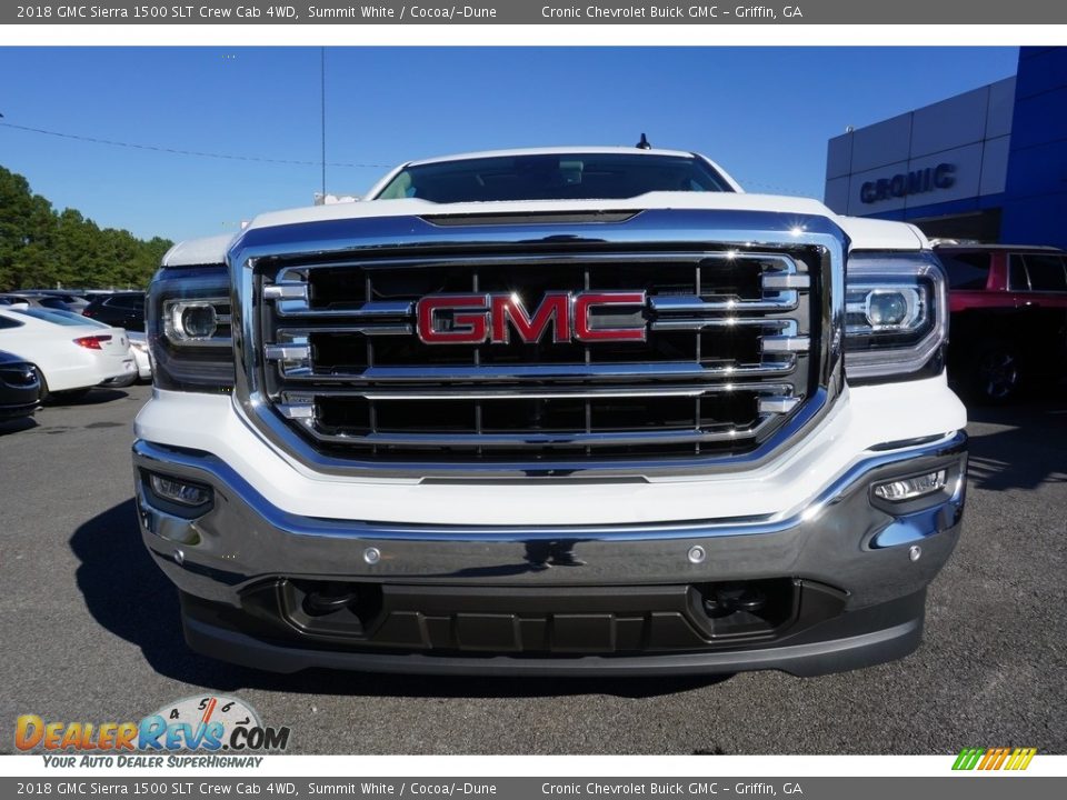 2018 GMC Sierra 1500 SLT Crew Cab 4WD Summit White / Cocoa/­Dune Photo #2