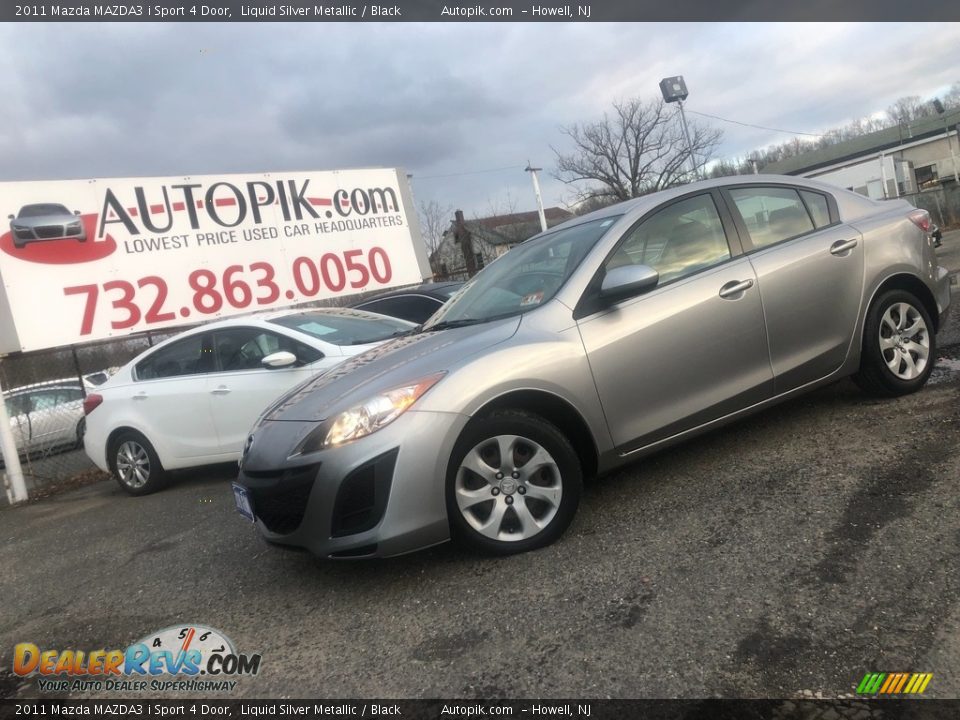 2011 Mazda MAZDA3 i Sport 4 Door Liquid Silver Metallic / Black Photo #3