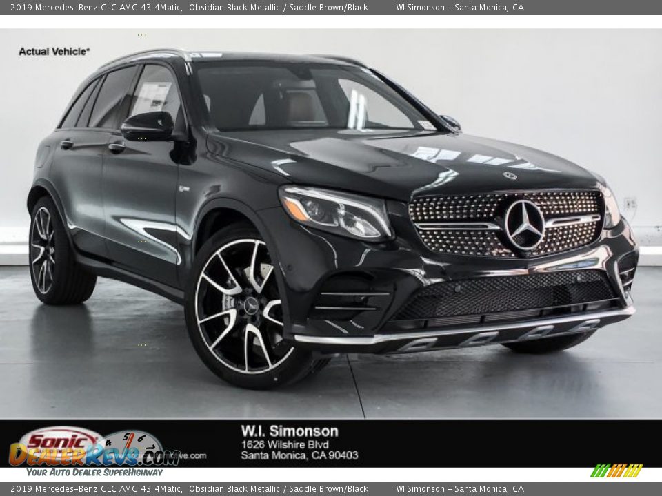 2019 Mercedes-Benz GLC AMG 43 4Matic Obsidian Black Metallic / Saddle Brown/Black Photo #1