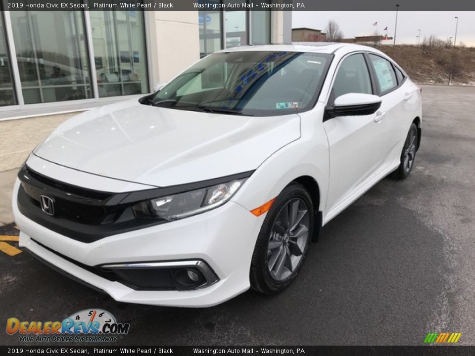 2019 Honda Civic EX Sedan Platinum White Pearl / Black Photo #3