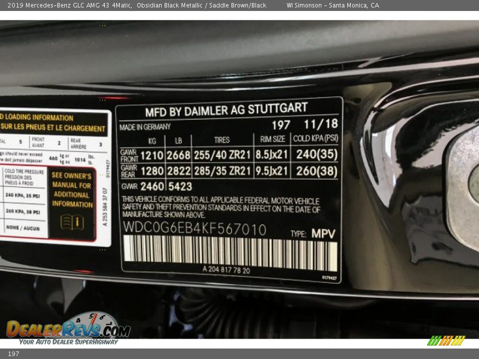 Mercedes-Benz Color Code 197 Obsidian Black Metallic