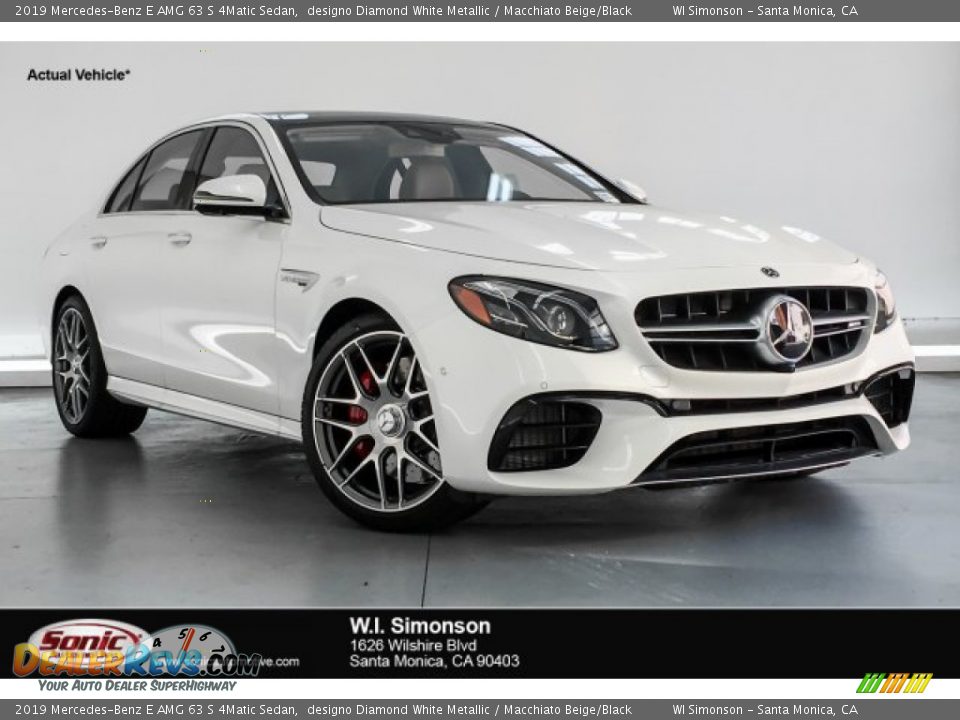 2019 Mercedes-Benz E AMG 63 S 4Matic Sedan designo Diamond White Metallic / Macchiato Beige/Black Photo #1