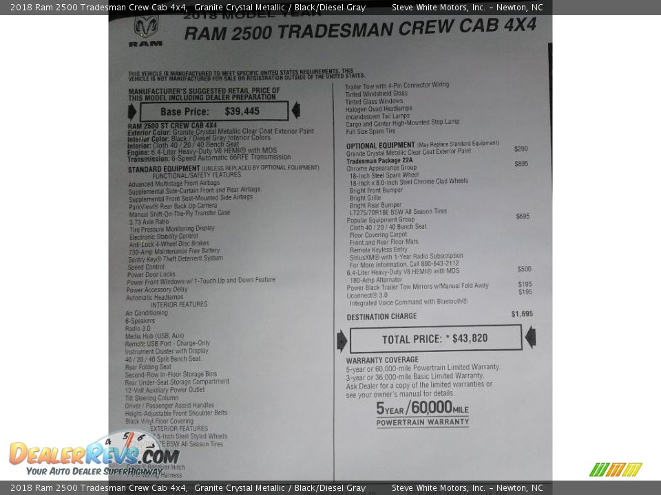 2018 Ram 2500 Tradesman Crew Cab 4x4 Granite Crystal Metallic / Black/Diesel Gray Photo #28