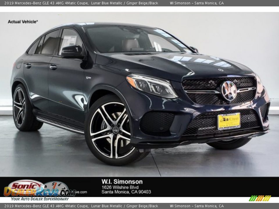 2019 Mercedes-Benz GLE 43 AMG 4Matic Coupe Lunar Blue Metallic / Ginger Beige/Black Photo #1