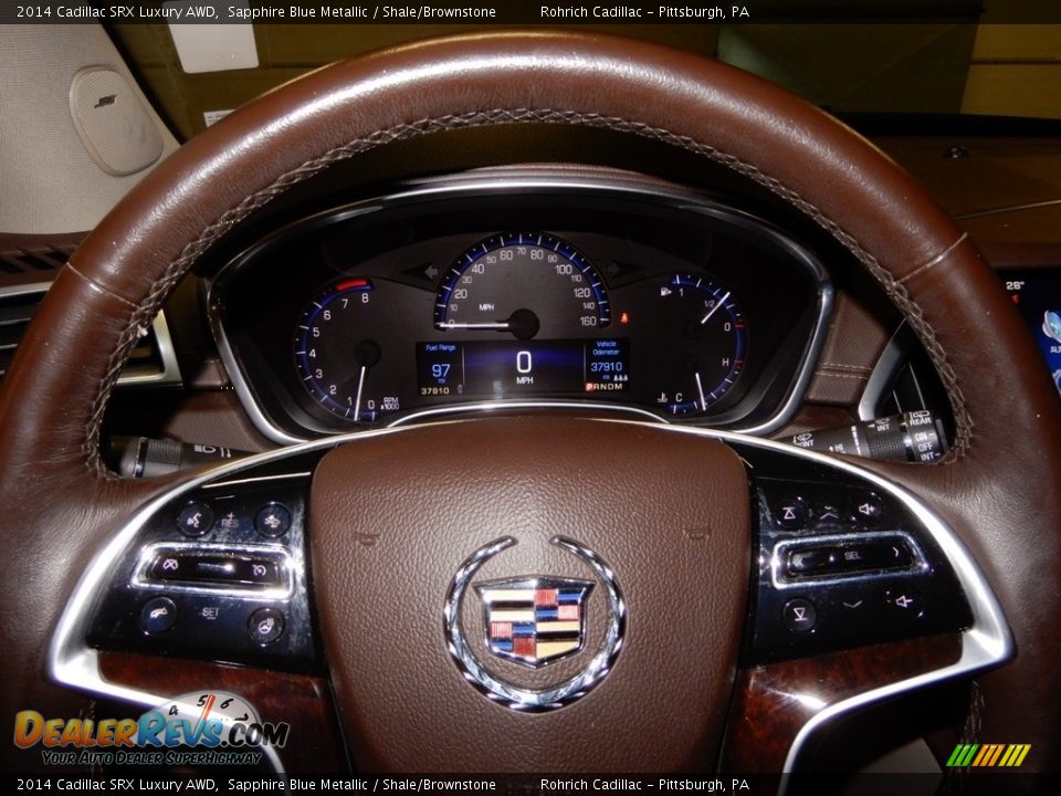 2014 Cadillac SRX Luxury AWD Sapphire Blue Metallic / Shale/Brownstone Photo #15