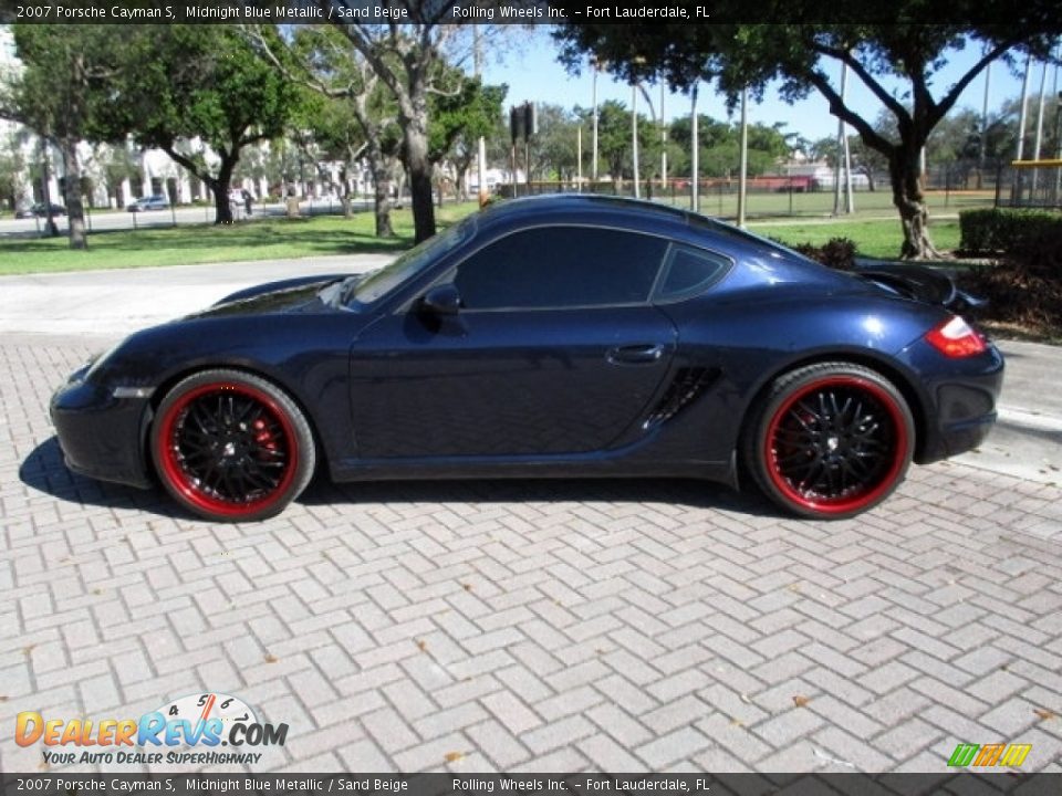 2007 Porsche Cayman S Midnight Blue Metallic / Sand Beige Photo #3